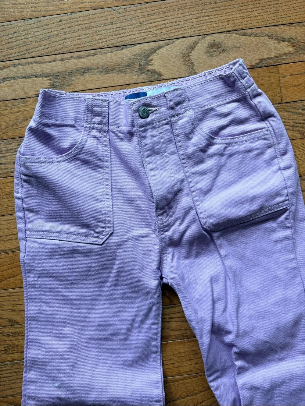 Girls Lavender High-Rise Wide-Leg Jeans